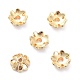 4-blättrige Perlenkappen aus Messing KK-K086-22LG-2