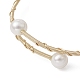 Bracelet manchette en perles rondes avec pierres précieuses naturelles mélangées BJEW-JB09594-3