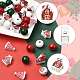 50 шт. Набор рождественских расписных деревянных бусин в 7 стилях WOOD-FS0002-44-3