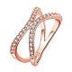 Классические полые кольца из латуни с цирконием из настоящего розового золота для женщин RJEW-BB05766-7RG-1