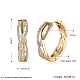 Brass Cubic Zirconia Hoop Earrings EJEW-BB31751-3