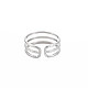 304 anello per polsino aperto da donna a tripla linea in acciaio inossidabile RJEW-S405-232P-2