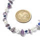 Collar de cuentas de perlas de concha y chips de lapislázuli naturales para mujer NJEW-TA00127-3