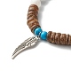 Tassel & Wing Alloy Charm Bracelets Set for Girl Women BJEW-JB06894-7