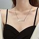 Messingrechteck mit Mondphasen-Halskette mit Kabelketten für Frauen JN1026A-6