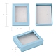 厚紙のジュエリーボックス  リングのために  ネックレス  ピアス  内部に透明な窓とスポンジ付き  長方形  ミックスカラー  9.2x7.2~7.3x2.5cm CBOX-N012-14-2