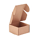クラフト紙箱  折りたたみボックス  正方形  淡い茶色  6.2x6.2x3.5cm CON-WH0036-01-6