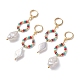 Corona di perline con orecchini pendenti di perle naturali per ragazze donne EJEW-TA00032-4