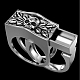 2Pcs 2 Style Rectangle with Skull Couples Matching Finger Rings SKUL-PW0002-026E-AS-1
