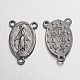 Holy Oval Carved Virgin Mary Tibetan Style Alloy Chandelier Component Links TIBEP-LF0961YKG-B-FF-1