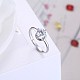Adjustable 925 Sterling Silver Cubic Zirconia Finger Rings RJEW-BB20784-6-5