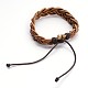 Adjustable Braided Cowhide Leather Cord Bracelets BJEW-F173-10E-2