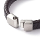 Unisex Leather Cord Weave Bracelets BJEW-JB04893-02-3