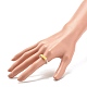 Natural Lemon Jade Column Beaded Finger Ring with Synthetic Hematite RJEW-JR00461-03-2
