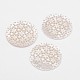 Flat Round with Flower Natural White Shell Cabochons SHEL-L003-36-1
