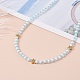 Conjunto de collares con colgante de estrella y luna para mujeres adolescentes NJEW-JN03738-04-4