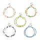 Wickelarmband aus Glassamenperlen mit zwei Schlaufen für Damen BJEW-JB09216-1