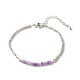 Bracelets de perles d'améthyste naturelle BJEW-JB06384-02-1