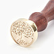 Brass Wax Seal Stamp and Wood Handle Sets AJEW-WH0056-A05-1
