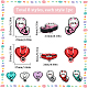 SUNNYCLUE 1 Box 8 Styles Silicone Focal Beads Nurse Beads Medical Stethoscope Heart Shaped Large Silicone Bead Colorful Chunky Rubber Beads for Beaded Pens Lanyards Keychain Bracelets Beading Kits SIL-SC0001-35-2