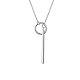 SHEGRACE Stylish 925 Sterling Silver Ring and Bar Pendant Lariat Necklace JN473A-1