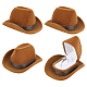 CHGCRAFT 4Pcs Cowboy Hat Ring Box Hat Shape Wedding Engagement Ring Display Holder Vevelt Creative Western Cowboy Hat Vintage Jewelry Box for Wedding Ceremony CON-CA0001-012-1