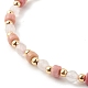 Natürliche Rosenquarz & Rhodonit Perlen Stretch Armbänder Sets BJEW-JB06255-01-12