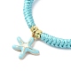 Starfish Shape Alloy Enamel Pendant Bracelets BJEW-JB09883-02-3