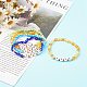 Bracelets extensibles en perles de verre millefiori faits à la main pour la saint valentin BJEW-JB06213-2