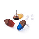 Craftdady 14 paia di orecchini a bottone in resina e legno di noce 7 colori colors MAK-CD0001-03-4