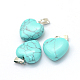Heart Natural & Synthetic Mixed Stone Pendants G-Q371-M-3