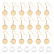 UNICRAFTALE 12 Pairs DIY Blank Earring Making Sets 12mm Tray Stainless Steel Blank Dangle Earrings Golden Earrings Bezel Trays Cabochon with Earring Hooks Glass Cabochons for Jewelry Making DIY-UN0005-22-1