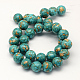 Chapelets de perle ronde en turquoise synthétique teintée TURQ-Q100-01D-01-2