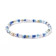 3 pièces 3 style graine de verre & abs plastique perle & mauvais œil perlé bracelets extensibles ensemble BJEW-JB09358-3