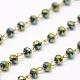 Handgefertigte Perlenketten aus galvanisiertem Glas AJEW-E033-A03-1