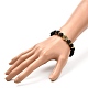 Bracelet extensible avec perles de pierre de lave naturelle BJEW-JB06885-3