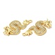 Brass Micro Pave Clear Cubic Zirconia Connector Charms KK-Q775-08G-2