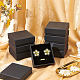 Benecreat 12 упаковка 10x10x3.5 см черные серьги коробки для ожерелья квадратная черная картонная коробка для украшений маленькая подарочная коробка с бархатным наполнением для вечеринки CBOX-BC0001-15B-7