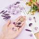 CHGCRAFT 34Pcs 3 Styles Natural Amethyst Pendants Bulk Bullet Necklace Amethyst Pendants Irregular Gemstone Charm with Findings for DIY Necklace Jewelry Making G-CA0001-65-3