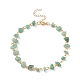 Bracelet de cheville en perles de pierres précieuses avec 304 chaînes en acier inoxydable pour femme AJEW-AN00497-4