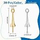 60 шт. 2-х цветные латунные скобы для колышков KK-PH0006-06-2