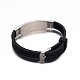 Jewelry Black Color PU Leather Cord Bracelets BJEW-G468-19-2