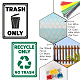 Globleland 2Pcs 2 Style Aluminum Warning Signs for Trash Recycling DIY-GL0003-64C-5