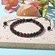 Синтетический тигровый глаз круглые бусины регулируемые плетеные браслеты UO3136-16-1-3
