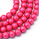 Chapelets de perles en verre texturée peinte texturée HY-Q002-10mm-46-1