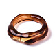 透明樹脂指輪  天然石風  サドルブラウン  usサイズ6 3/4(17.1mm) RJEW-T013-001-F02-4
