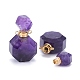 Faceted Natural Amethyst Openable Perfume Bottle Pendants G-I287-06G-C-2