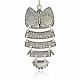 Antique Silver Plated Alloy Enamel Owl Pendants for Halloween Jewelry ENAM-J083-04AS-2