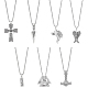 Anattasoul 7-teiliges Halsketten-Set mit 7 Anhängern aus Edelstahl mit Pfeil NJEW-AN0001-44-1
