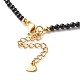 Natural Black Agate Beaded Necklaces for Women NJEW-JN03789-06-5